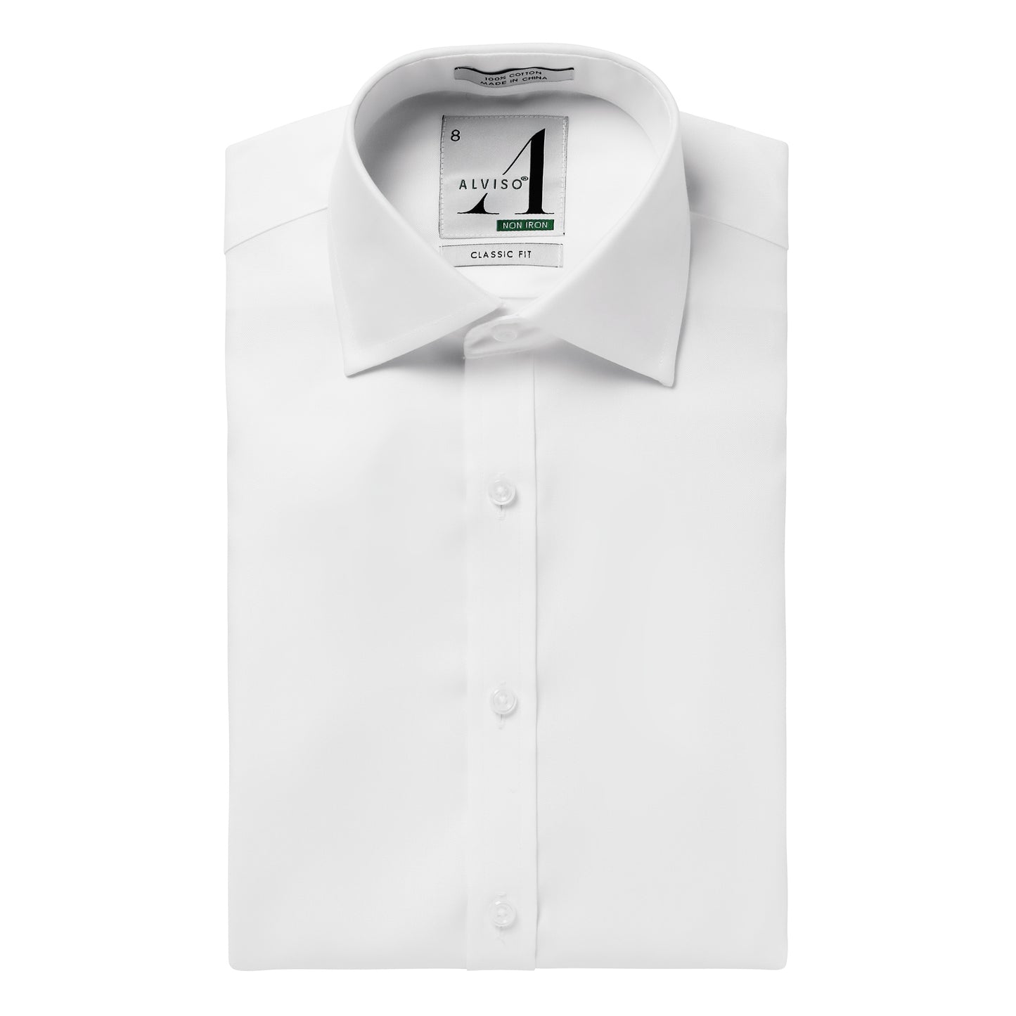 Alviso 100% Cotton Non - Iron Pinpoint Regular Fit Button Cuff Shirt