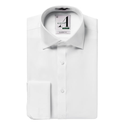 Alviso 100% Cotton Non - Iron Pinpoint Regular Fit French Cuff Shirt