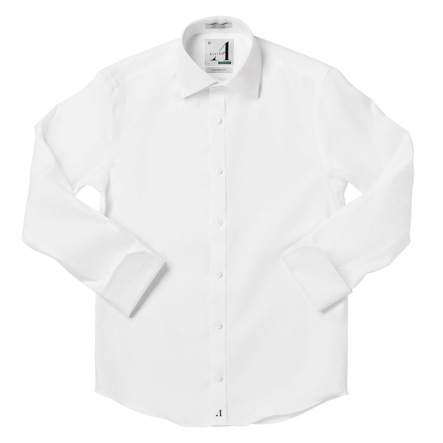 Alviso 100% Cotton Non - Iron Pinpoint Regular Fit French Cuff Shirt