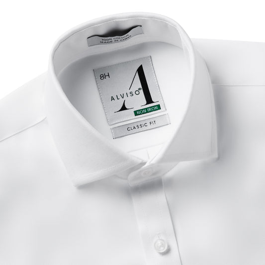 Alviso 100% Cotton Non - Iron Pinpoint Husky Fit Button Cuff Shirt