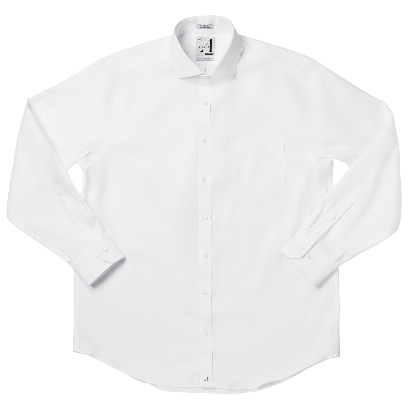 Alviso Men's 100% Cotton Non - Iron Pinpoint Regular Fit Button Cuff Shirt