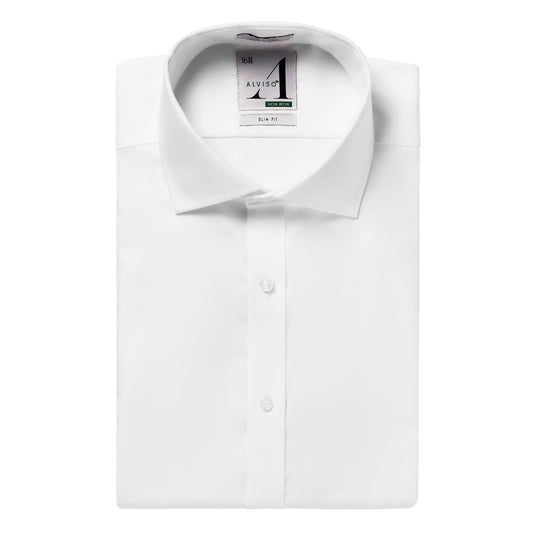 Alviso Men's 100% Cotton Non - Iron Pinpoint Slim Fit Button Cuff  Shirt