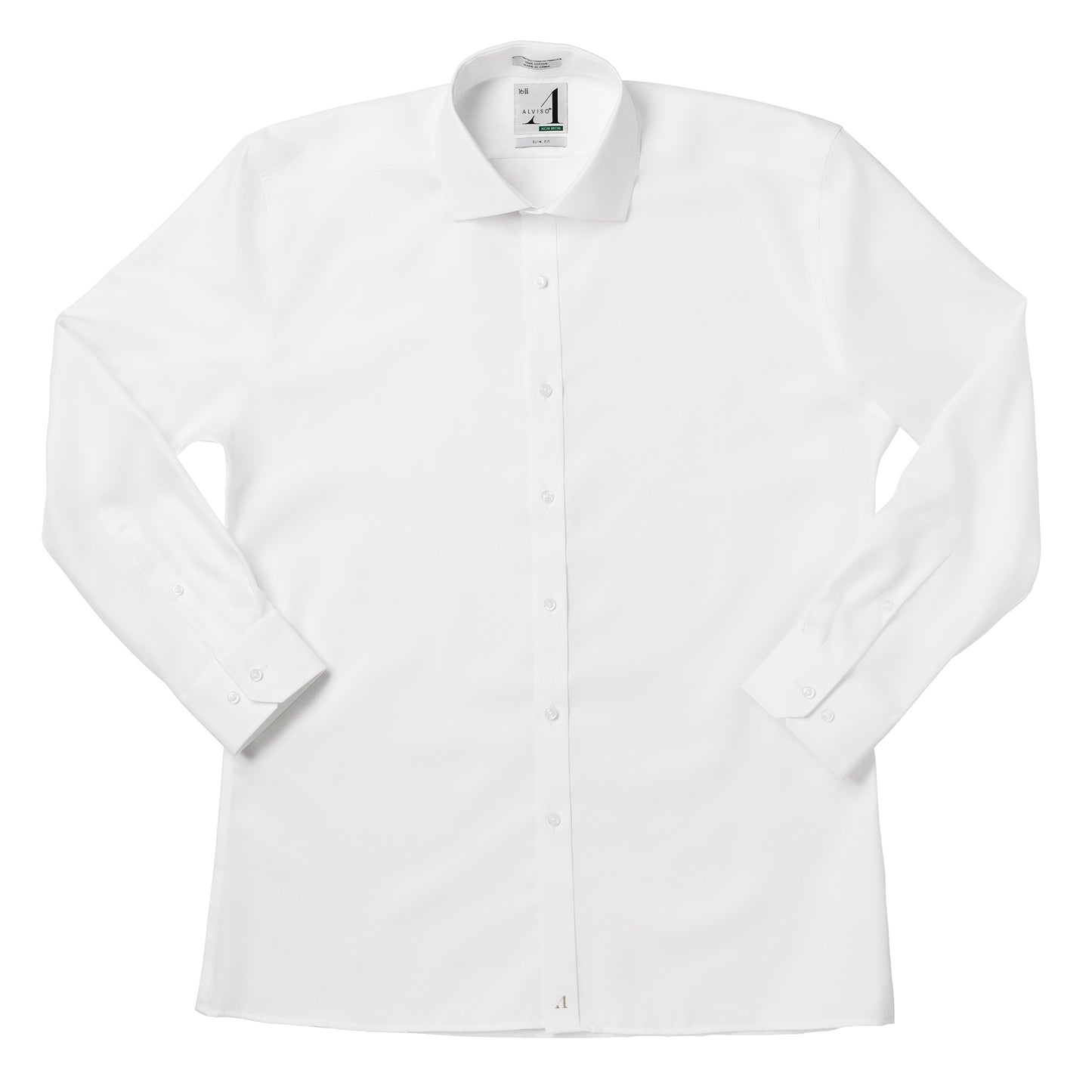 Alviso Men's 100% Cotton Non - Iron Pinpoint Slim Fit Button Cuff Shirt