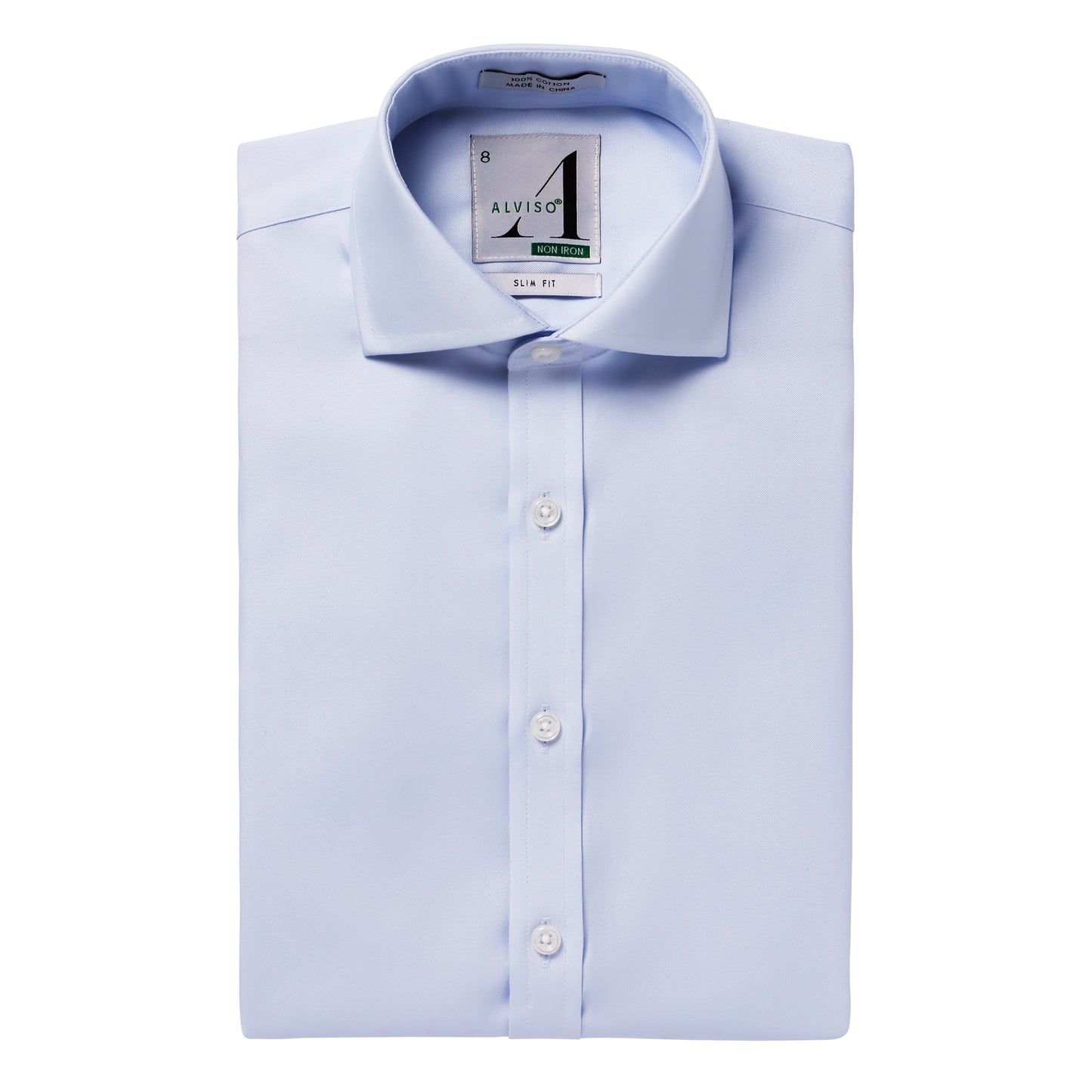 Alviso 100% Cotton Non - Iron Pinpoint Slim Fit Button Cuff  Shirt