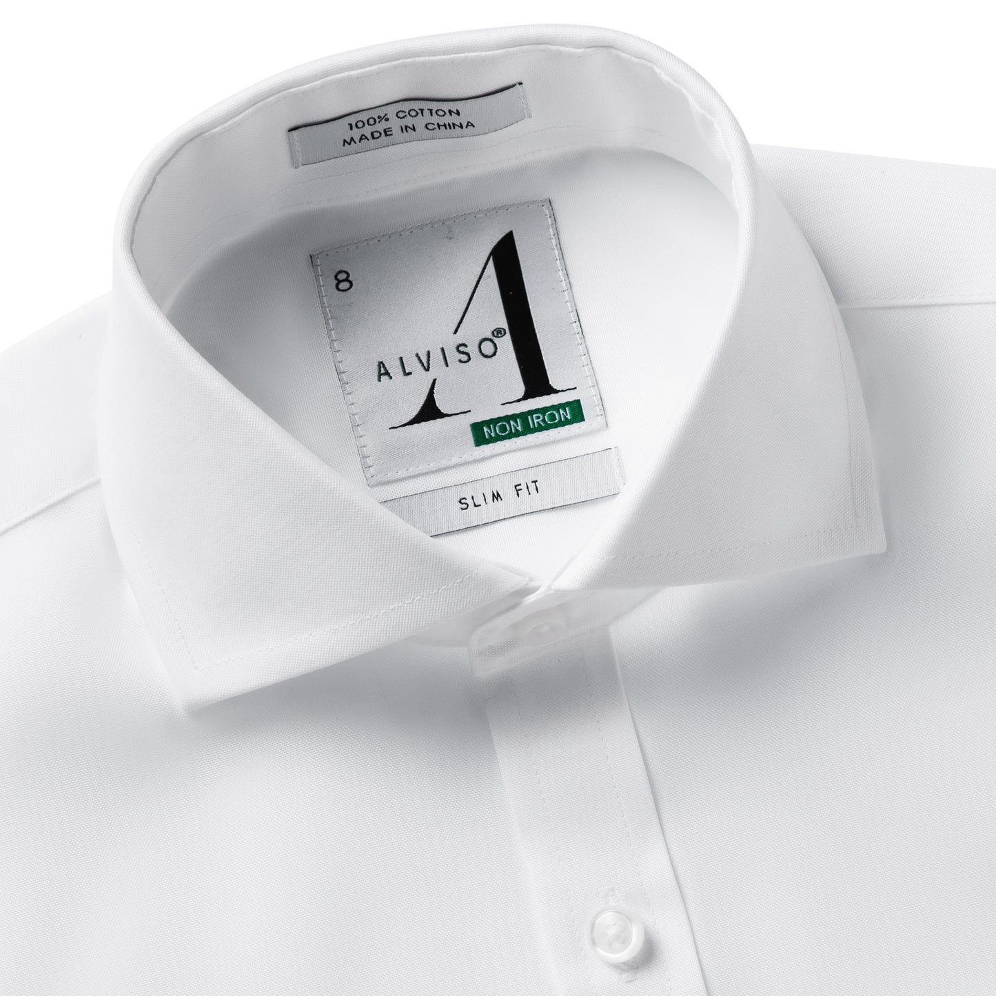 Alviso 100% Cotton Non - Iron Pinpoint Slim Fit French Cuff Shirt