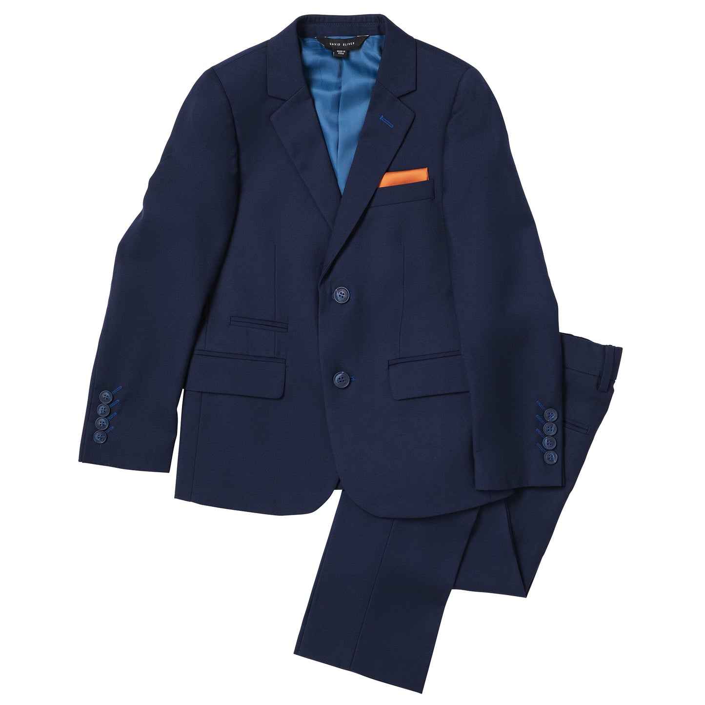 David Oliver Boys Husky Fit Dress Suit        JAKE VINTAGE NAVY HUSKY